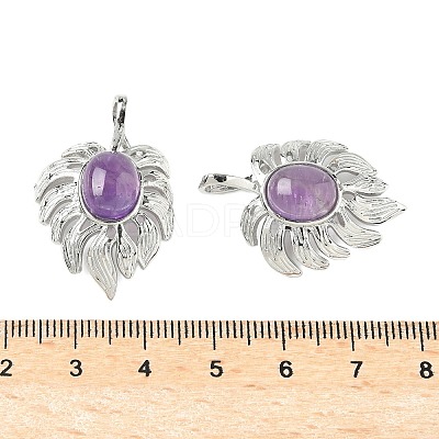 Natural Amethyst Pendants G-L623-04P-06-1