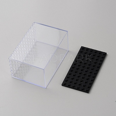 Transparent Plastic Minifigure Display Cases ODIS-WH0070-08-1