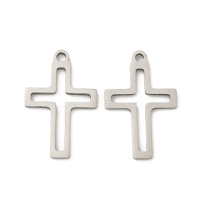 Hollow 201 Stainless Steel Laser Cut Pendants STAS-P428-11P-1