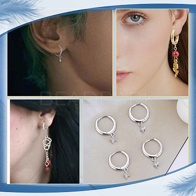 4Pcs 2 Colors Stainless Steel Hoop Earring STAS-LP0001-09-1