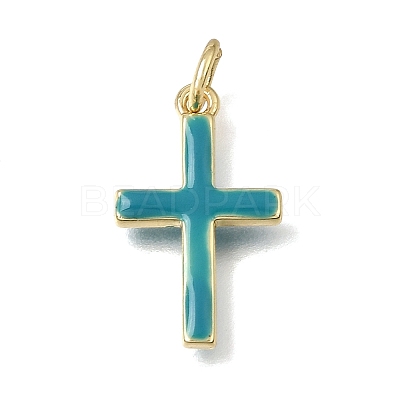Brass Enamel Pendants KK-CBAEEA8-10G-1