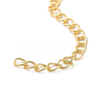 Rack Plating Brass Curb Chain Extender KK-Q807-08G-1