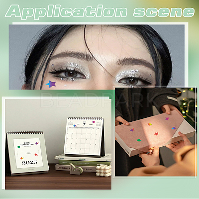 30 Sheets Star Holographic PVC Waterproof Self Adhesive Laser Stickers DIY-LP0003-44-1