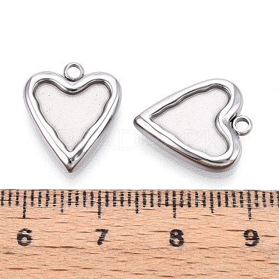 304 Stainless Steel Pendant Cabochon Settings For Enamel STAS-Q525-15P-1