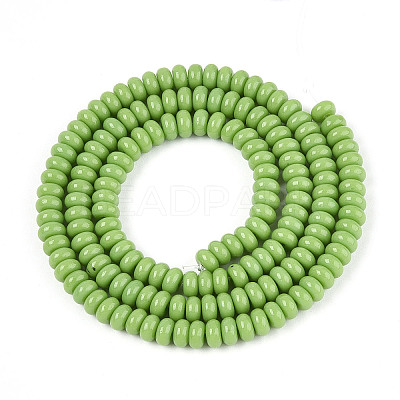 Opaque Spray Painted Glass Beads GLAA-ZX008-4mm-18B-1