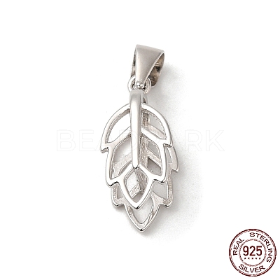 Rhodium Plated Rack Plating 925 Sterling Silver Ice Pick Pinch Bails STER-NH0001-19P-1