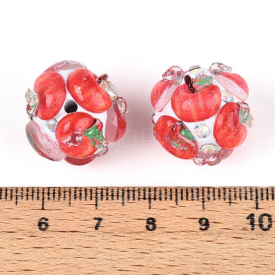 Fruit Round Resin Beads RESI-T059-03C-1