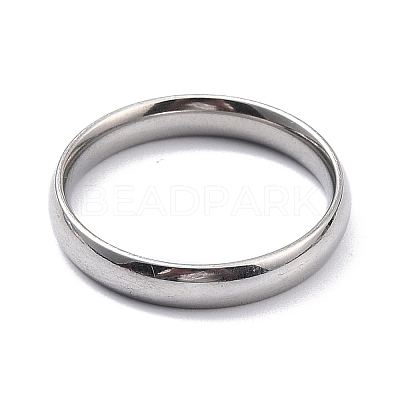 Non-Tarnish 304 Stainless Steel Simple Plain Band Finger Ring for Women RJEW-B036-06P-1