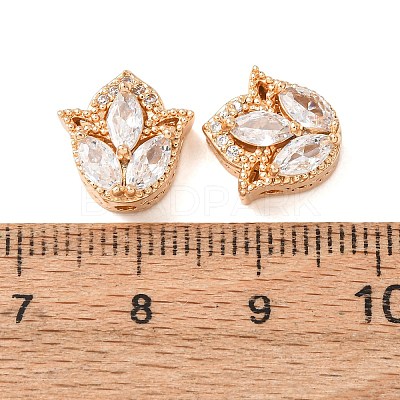 Brass Micro Pave Clear Cubic Zirconia Beads CU-CBAEC99-29G-1