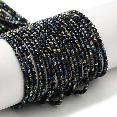Electroplate Glass Beads Strands GLAA-H021-01A-HP09-1