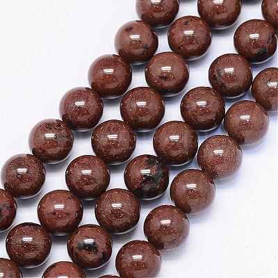 Natural Mahogany Obsidian Bead Strands G-F425-01-1