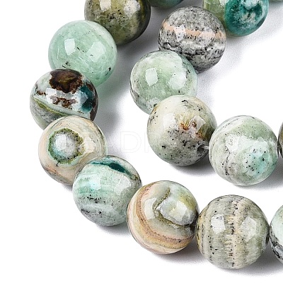 Natural Green Line Jasper Beads Strands G-B128-A03-05-1
