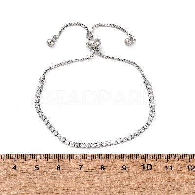 Brass Cubic Zirconia Bolo Tennis Bracelets BJEW-P232-01P-03-1
