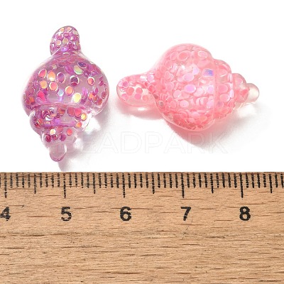 Transparent Marine Organism Resin Cabochons RESI-H035-05C-1