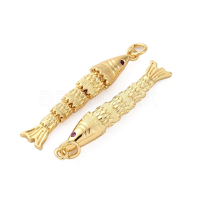 Rack Plating Brass Micro Pave Cubic Zirconia Pendants KK-M309-38J-G-1