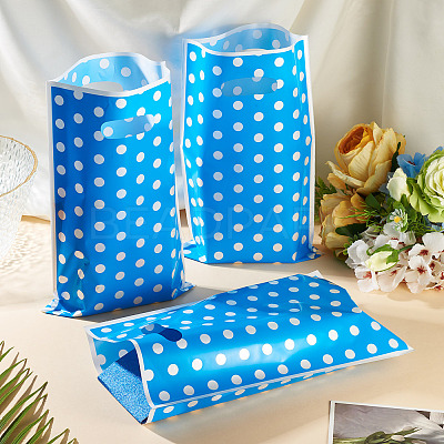 Polka Dot PET Plastic Packing Bags with Die Cut Hole Handle ABAG-TADJ0002-001H-1