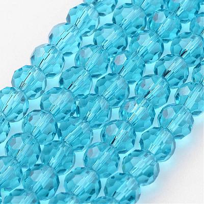 Transparent Glass Bead Strands GLAA-G013-8mm-49-1