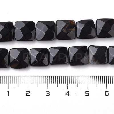 Dyed & Heated Natural Black Agate Beads Strands G-K359-B13-01-1
