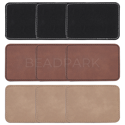 9Pcs 3 Colors Imitation Leather Laserable Label Tags DIY-FG0003-46-1