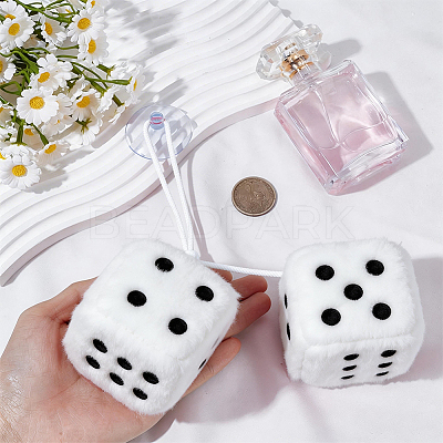 Dice Plush Cloth Pendant Decorations HJEW-SP0001-84A-1