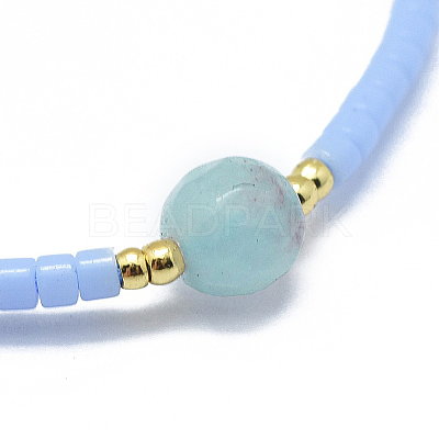 Adjustable Natural Agate Braided Bead Bracelets BJEW-F391-A11-1