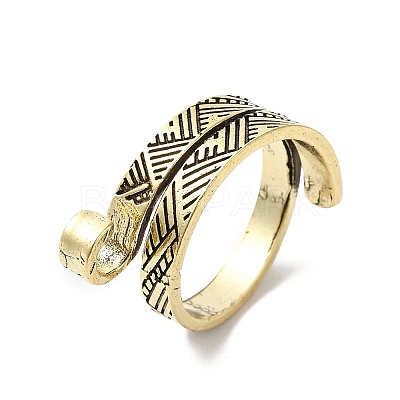 Alloy Wrapped Cuff Ring RJEW-G286-01AB-1