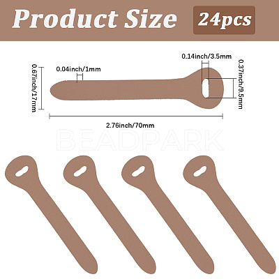 24Pcs Cowhide Zipper Puller Head PURS-GF0001-09D-1