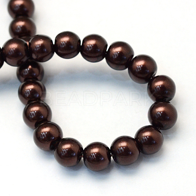 Baking Paint Pearlized Glass Pearl Round Bead Strands HY-Q003-6mm-40-1
