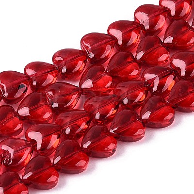 Baking Paint Transparent Glass Beads Strands DGLA-N021-01A-06-1