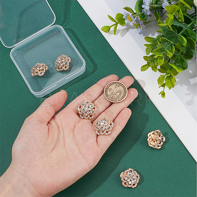 6Pcs 1-Hole Zinc Alloy Buttons FIND-FG0004-89G-1