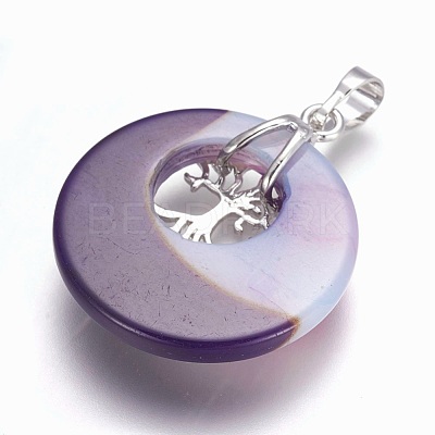 Natural Agate Pendants G-F573-C22-1