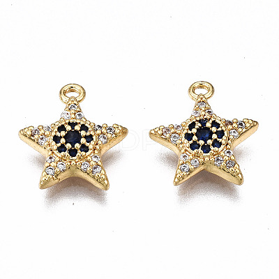 Brass Micro Pave Cubic Zirconia Charms LS-KK-Q277-069-NF-1