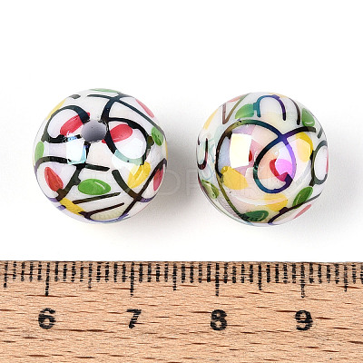 Printed Opaque Acrylic Beads MACR-T048-05A-1