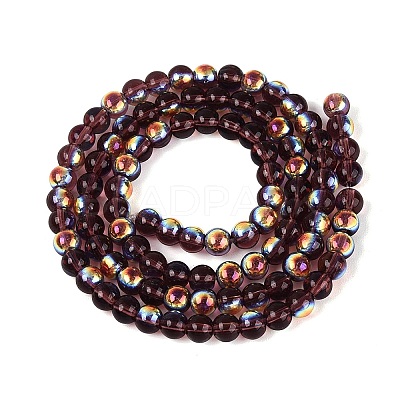 Electroplate Transparent Glass Beads Strands EGLA-Q132-4MM-A11-1