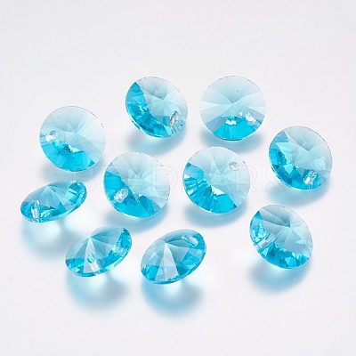 Faceted Glass Rhinestone Charms RGLA-F049-6mm-202-1