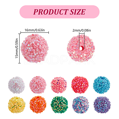 60Pcs 10 Colors Opaque Acrylic Beads OACR-GO0001-06-1