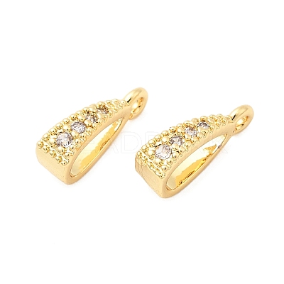 Brass Micro Pave Clear Cubic Zirconia Pendant Bails KK-G542-03G-02-1