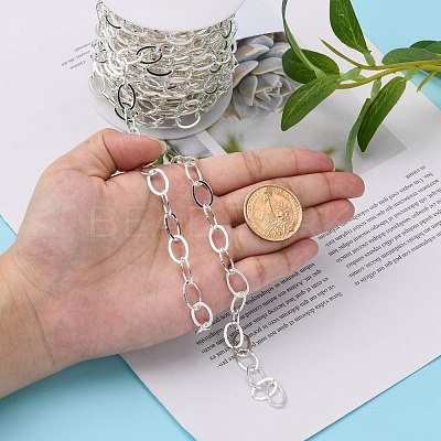 Electroplate Brass Paperclip Chains CHC-L019-31S-1