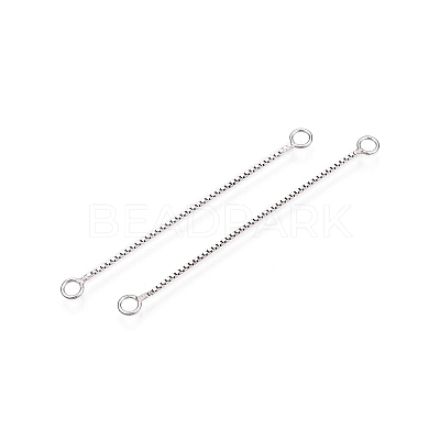 Anti-Tarnish Rhodium Plated 925 Sterling Silver Box Chain Links STER-N016-06P-1