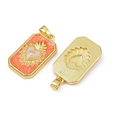 Brass Enamel Pendants KK-L190-008G-1