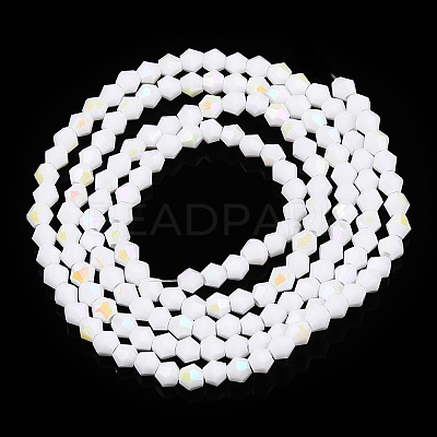 Opaque Solid Color Electroplate Glass Beads Strands EGLA-A039-P2mm-L15-1