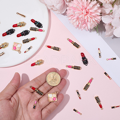 32Pcs 8 Styles Alloy Enamel Pendants ENAM-SC0007-35-1