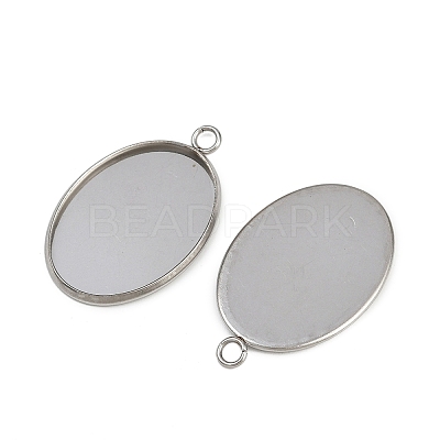 Tarnish Resistant 304 Stainless Steel Pendant Cabochon Settings STAS-G075-21P-01-1