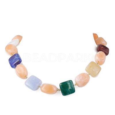 Square Acrylic Beaded Bracelets & Necklaces Sets SJEW-JS01346-1