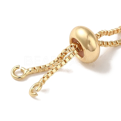 Rack Plating Adjustable Brass Box Chain Slider Bracelet Making LS-KK-M285-03KCG-1