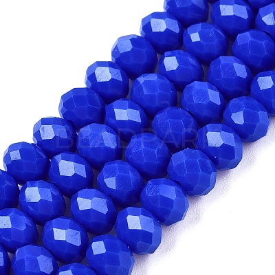 Opaque Solid Color Imitation Jade Glass Beads Strands EGLA-A044-P6mm-D32-1