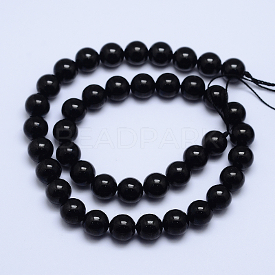 Grade A Natural Tourmaline Round Bead Strands G-L417-10-10mm-1