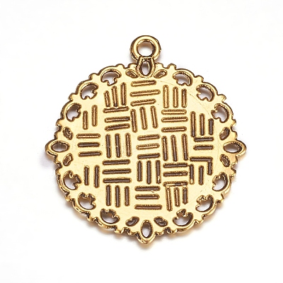 Zinc Alloy Pendant Settings for Cabochon & Rhinestone PALLOY-A15290-AG-FF-1