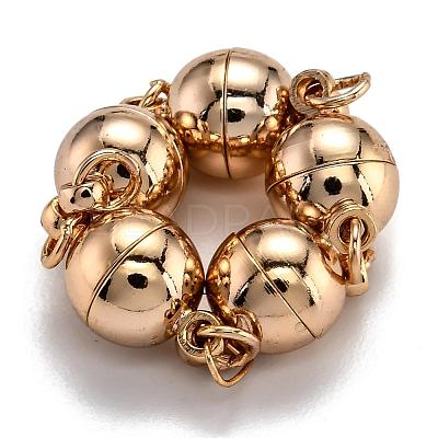 Rack Plating Brass Magnetic Clasps with Loops KK-F801-03B-LG-1