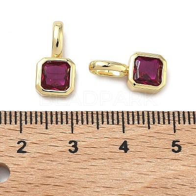 Brass Micro Pave Cubic Zirconia Charms KK-G555-21G-10-1